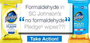 formaldehyde releasers in pledge wipes