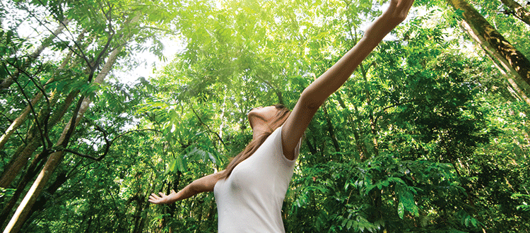 woman in forest