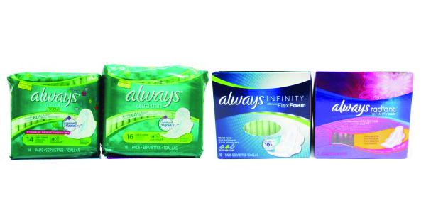 Procter & Gamble Always Overnight Regular Unscented Maxi Pads with