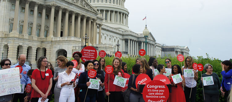 Women rally, lobby day in DC for safe feminine care products