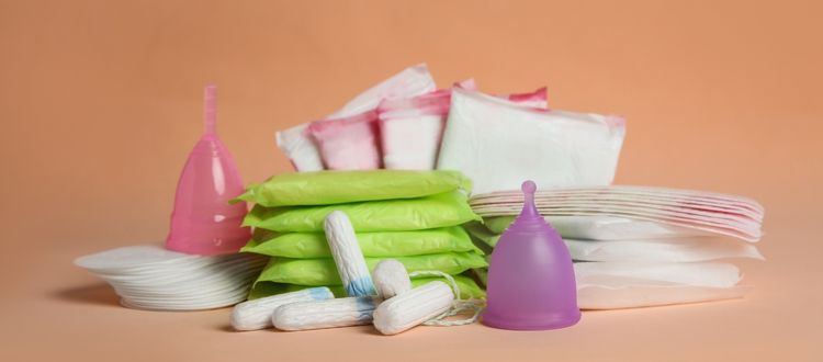tampons, pads, menstrual cups